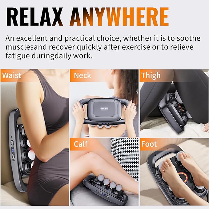 8-Head Massage Gun Electric Deep Tissue Body Massager Professional Muscle Massager Tool for Easing Shoulder Back Neck Legs 30 Adjustable Speeds Massage Gifts for Women Men (8 Heads)