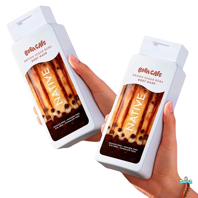 Native Body Wash Limited Edition Brown Sugar Boba Sulfate Free Body Wash for Women &amp Men Boba Café 18 fl - Pack Of 02