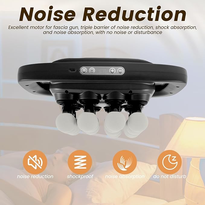 16 Heads Massage Gun Set Electric Muscle Massager with 3 Modes 30 Intensities Noise reduction shockproof noise absorption Percussion Massager for Deep Tissue Back Shoulders Legs Pain Relief