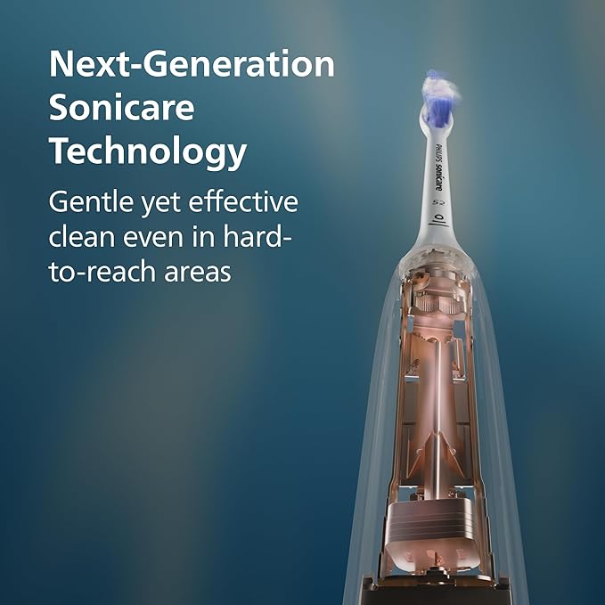Philips Sonicare 6700 Series Electric Toothbrush - Next-Generation Sonicare Technology Pressure Sensor 9 Brushing Settings SmarTimer BrushPacer 21-Day Runtime Travel Case Black HX7411/06