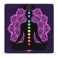 Men's Smart Scale for Body Weight Digital Bathroom Weighing Scale Automatic Switch Energy Saving Scale Seven Chakra Yoga Meditation Lotus Purple Mandala