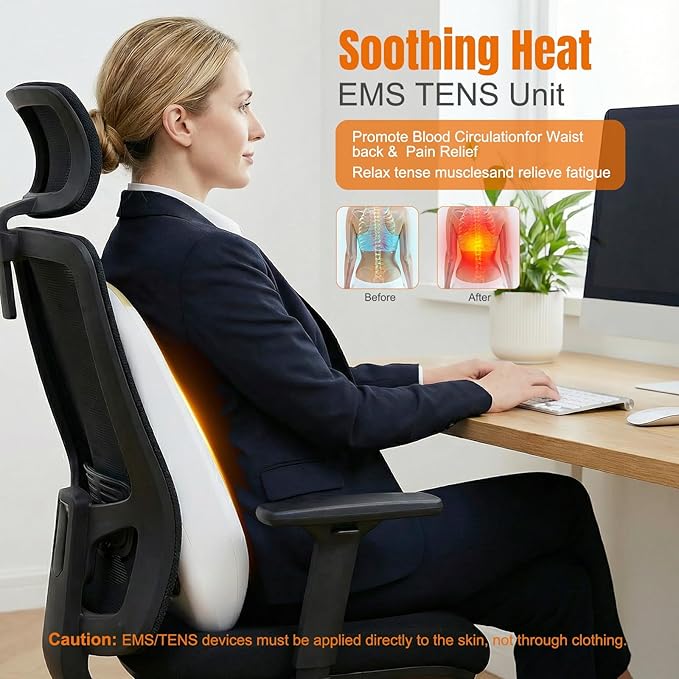 Back Massager with HeatEMS Muscle Stimulator MachineTENS Full Back Massager for Pain Relief Deep Tissue5 Modes and 50 IntensitiesTimer FunctionMassagers for Back Pain3 Vibration Modes