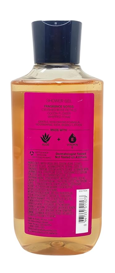 Bath &amp Body Works Whipped Rose &amp Vanilla 3 Shower Gels with a Peach Gardenia Sample Soap