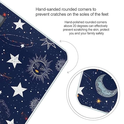 Smart Scale for Body Weight Automatic Switch Digital Bathroom Weighing Scale Zodiac Space Galaxy Constellation Sun Moon Stars