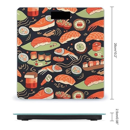 Japanese Sushi Shrimp Smart Scale for Body Weight Accurate Bathroom Scale with LED Display Digital Weight Scales Weighing Machine High Precision Scales for Bath Home
