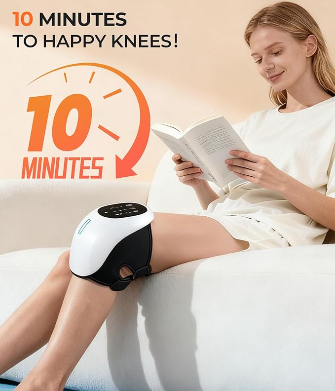 World's First 360° Knee Massager with 1-Second Heat - Cordless Red Light Therapy for Joint Comfort 3 Intensity Levels Perfect for Athletes Seniors &amp Active Adults