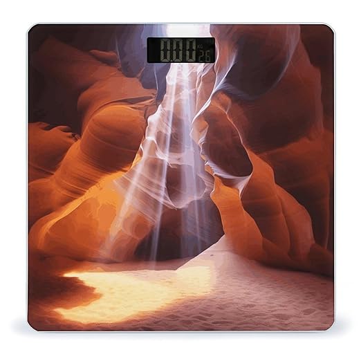 Antelope Canyon Scale for Body Weight High Precision Digital Weight Scales with LCD Display Anti-Slip Sturdy Slim Tempered Glass Bathroom Scale for Home Use