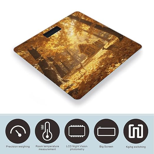 Golden Forest Smart Scale for Body Weight Digital Bathroom Scale Toughened Glass Weight Scale with Large LCD Backlight Display High Precision Scales Weighing Machine