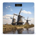 Windmills Bathroom Scale Large LCD Backlight Display Digital Scale Rounded Corners Body Scales Automatic Power On/Off Bathroom Scales for Home Bedrooms