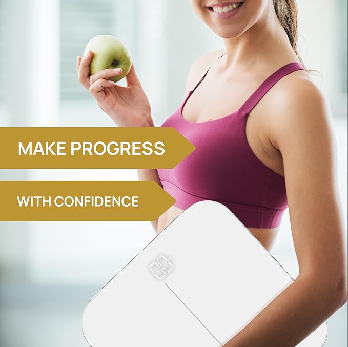 INEVIFIT Bathroom Scale &amp Digital Kitchen Scale Fitness Bundle Complete Body Composition and Nutrition Tracking Solution with Batteries Included