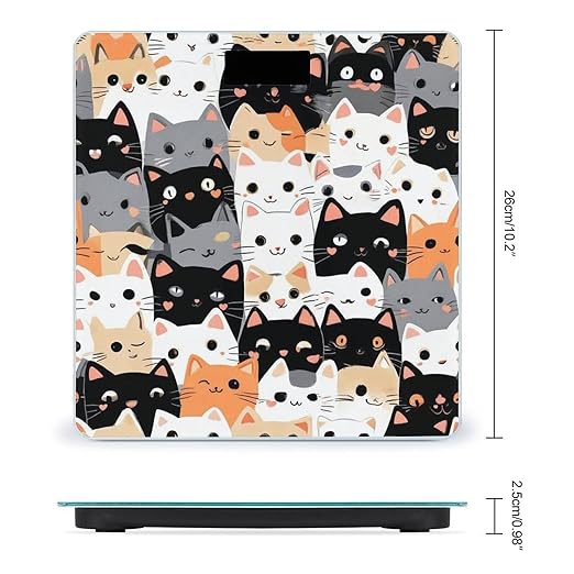 Women's Fashion Automatic Switch Digital Bathroom Weighing Scale Smart Scale Cute Cat Kitten Head Cartoon Cats