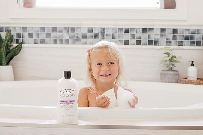 Zoey Naturals - Soothing Lavender Bubble Bath for Kids &amp Babies Tear-Free Moisturizing Toddler Soap with Aloe &amp Avocado Oil for Calm Experience - Made in USA 17 oz