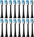 Compatible for 16pcs Replacement Toothbrush Heads Compatible with Brush with Protective Cover Soft Bristles(16pcs Black)