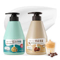 WELCOS Kwailnara Dalgona &amp Coffee Milk Body Wash Set – Exfoliating &amp Nourishing Korean Skincare Duo with Black Sugar &amp Coffee Extract 560g / 19.75oz Each