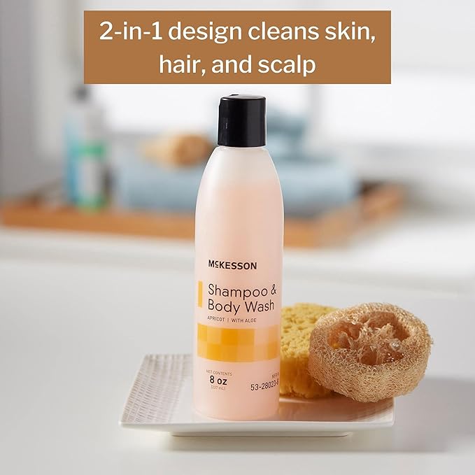 McKesson Shampoo and Body Wash with Aloe Apricot Scent 8 oz 48 Count