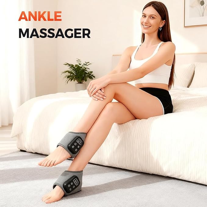 2PC Foot Advanced Renew Triple Method Massager 3-in-1 Heated Foot &amp Ankle Wrap Triple Technology Foot Massager Ankle 3-Speed &amp 5-Temperature Portable Foots Renew Massager for Home Travel U