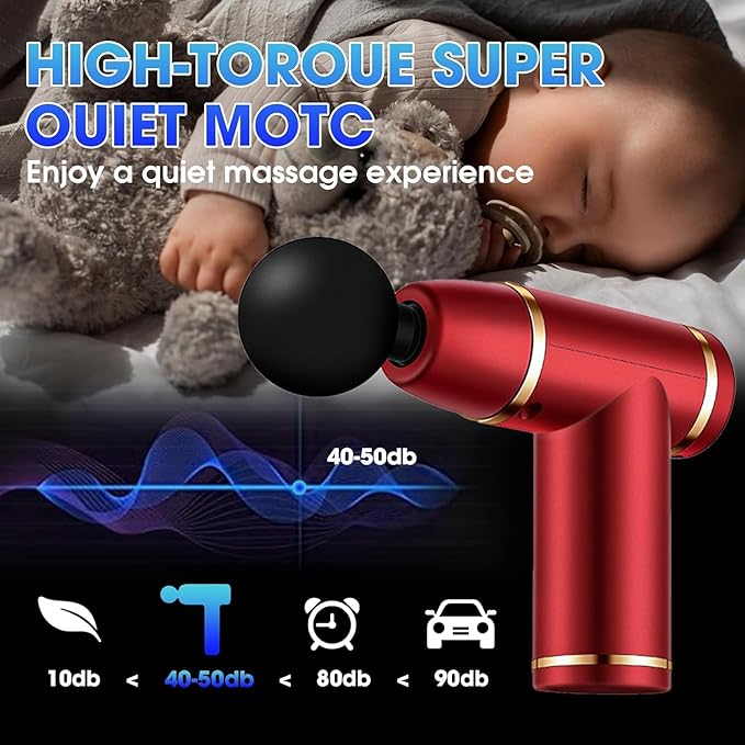 Massage Gun Deep Tissue for Muscles Back Neck Shoulder Leg Pain ReliefPercussion Massage Gun for Athletes Body Massager Tool