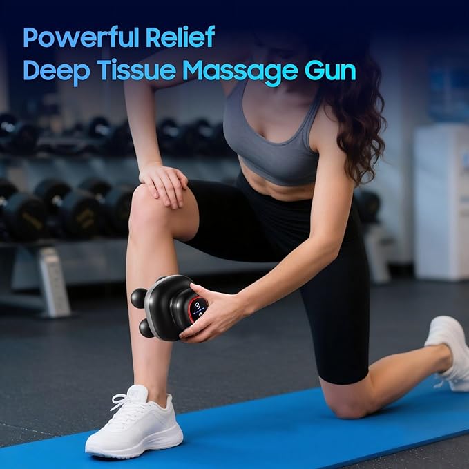 Massage Gun – Electric Body Massager with 4 Heads Handheld Percussion Muscle Massager Deep Tissue Back Massager for Muscle Relaxation Powerful Full Body Electric Massager Tool for Men and Women