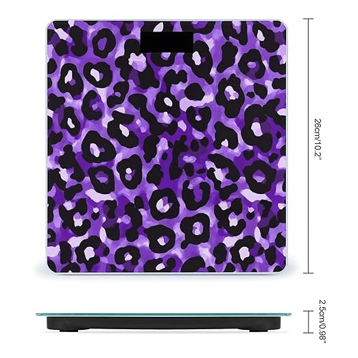 Women's Digital Bathroom Weighing Scale Automatic Switch Energy Saving Scale Smart Scale for Body Weight Purple Cheetah Leopard Print