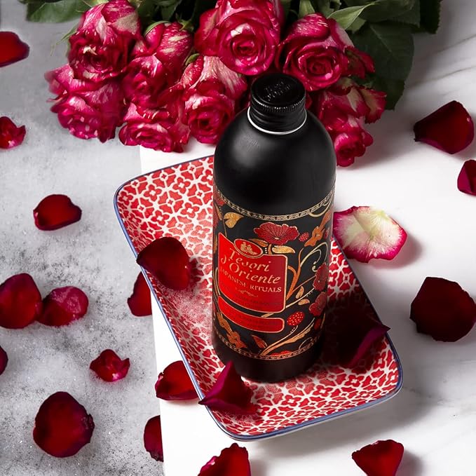 Tesori d'Oriente: Japanese Rituals Bath Cream with Tsubaki Oil and Peony 16.9 Fluid Ounce (500ml) Bottle [ Italian Import ]