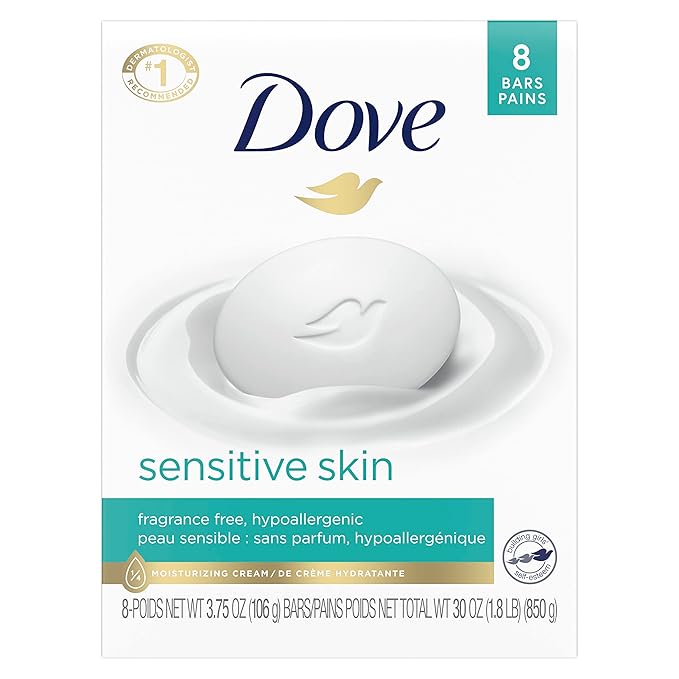 Dove Body Wash with Pump Sensitive Skin Hypoallergenic Paraben-Free Sulfate-Free &amp Beauty Bar More Moisturizing Than Bar Soap for Softer Skin Fragrance Free Hypoallergenic