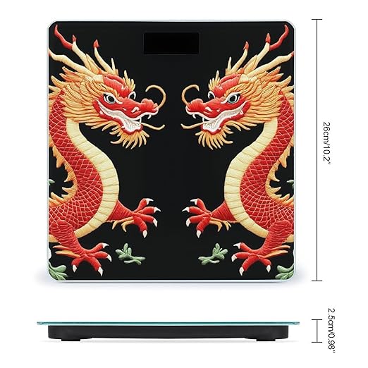 Women's Fashion Automatic Switch Digital Bathroom Weighing Scale Smart Scale Floral Chinese Japanese Dragon Flower