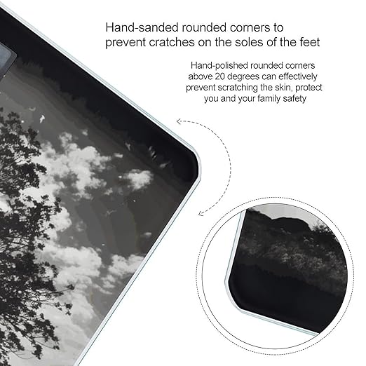 Tree Art Scale with LCD Easy-to-Read Anti-Slip Weight Digital Bathroom Scale Precision Weighing Scales Sturdy Tempered Glass Body Weight Scales for Daily Use