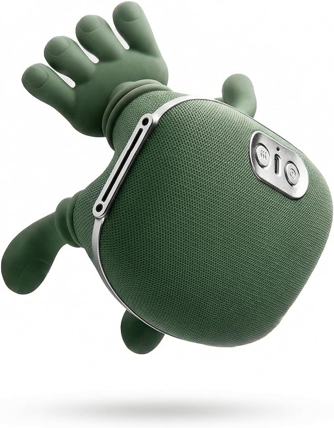 Handheld Electric Massager with Heat 4D Kneading Shoulder and Neck Massager Green Portable Deep Tissue Muscle Relief Brushless Motor