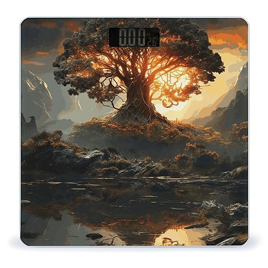 Natural Beauties Scale for Body Weight Anti-Slip Digital Bathroom Scale Sturdy Toughened Glass Weighing Scales High Precision Safe Rounded Corners Smart Scales
