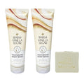 Bath &amp Body Works Warm Vanilla Sugar 2 Moisturizing Body Washes with a Natural Oats Bar Soap