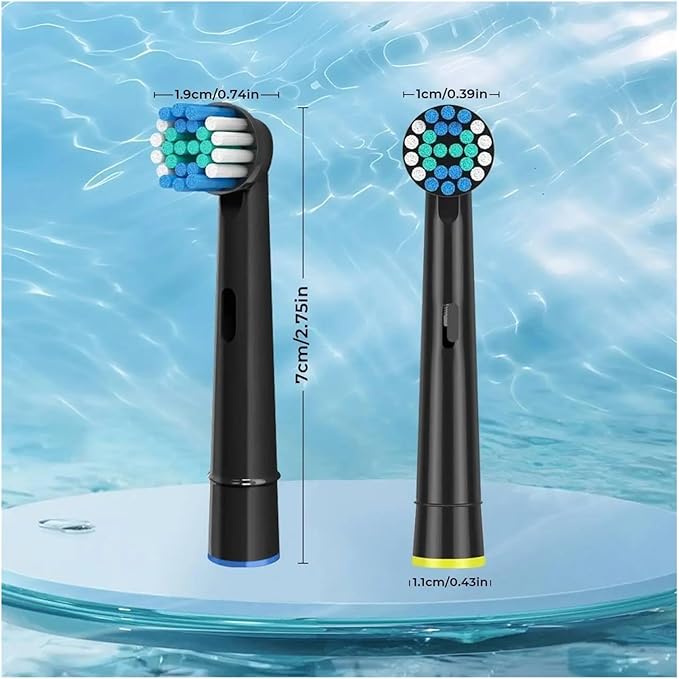 Replacement Toothbrush Heads Compatible ForOral B Compatible For Braun Professional Electric Brush Heads 1000 1500 3000 6000 7000 7500 8000(16 B heads and 4caps)