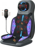 Shiatsu Massage Chair with Heat Full Back Shiatsu &amp Rolling Comfortable Massage Chair Pad for Stress Relief Gift for her/him Office and Home.Black Free car Adapter Included