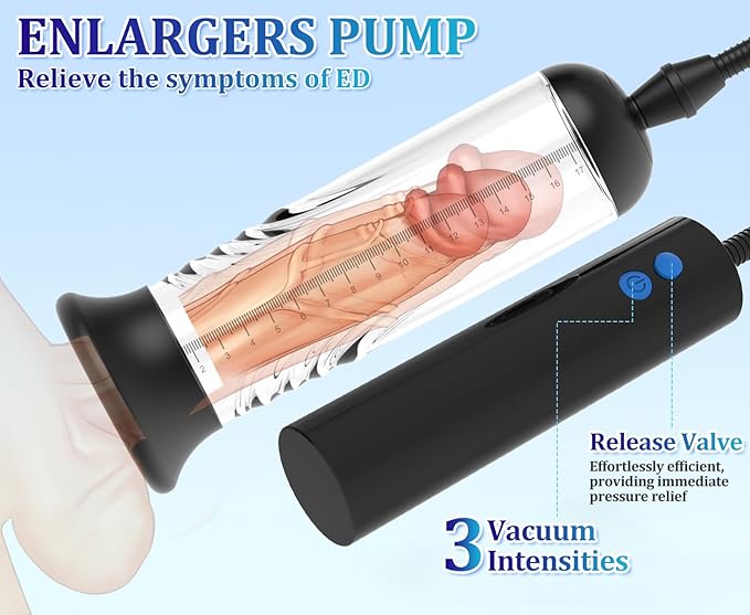 Penile Traction Device Condones 6X Suction &amp Pumping Training Device Bigger &amp Harder &amp Longer Y324* (Black)