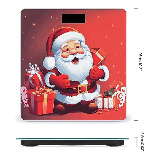 Santa Claus Xmas Gifts Weight Scale Digital Electronic Scales Bathroom Scale Larg LCD Backlight Display High Precisio MeasurementsTempered Glass