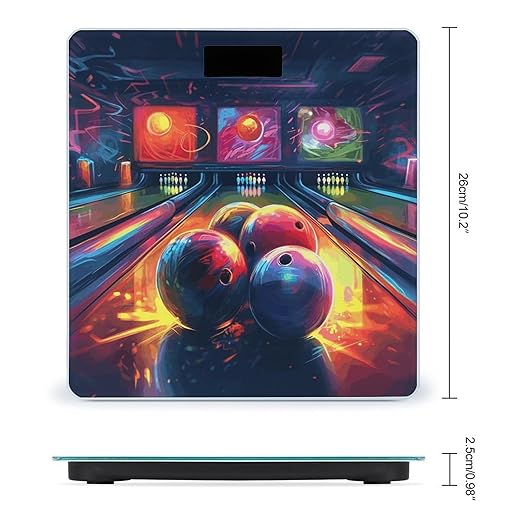 Bowling Balls Scale with LCD Precision Weighing Scales Sturdy Tempered Glass Weight Scales Easy-to-Read Anti-Slip Weight Digital Bathroom Scale for Daily