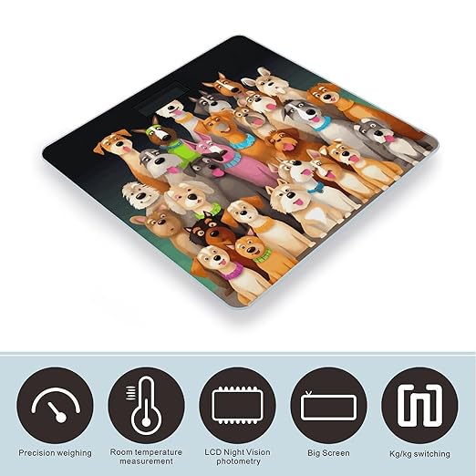 Dogs Scale for Body Weight Accurate Digital Bathroom Scale Toughened Glass High Precision Scales Smart Weight Scales with Large LCD Backlight Display Weighing Machine