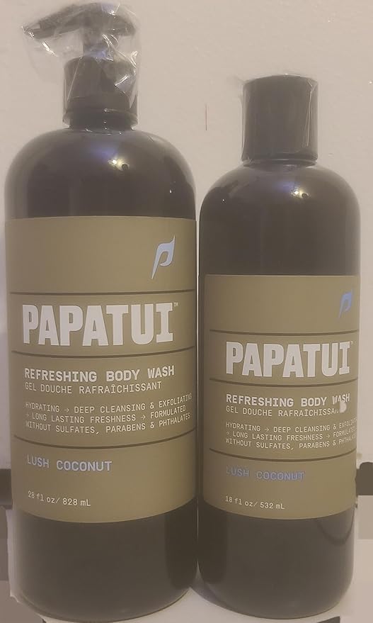 Papatui refreshing body wash lush coconut (set of 2-28fl oz &amp 18 fl oz)
