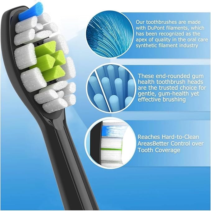 Replacement Brush Heads Compatible for with Sonicare Electric Toothbrush Fit EasyClean Gum Health FlexCare Healthy(16pcs White)