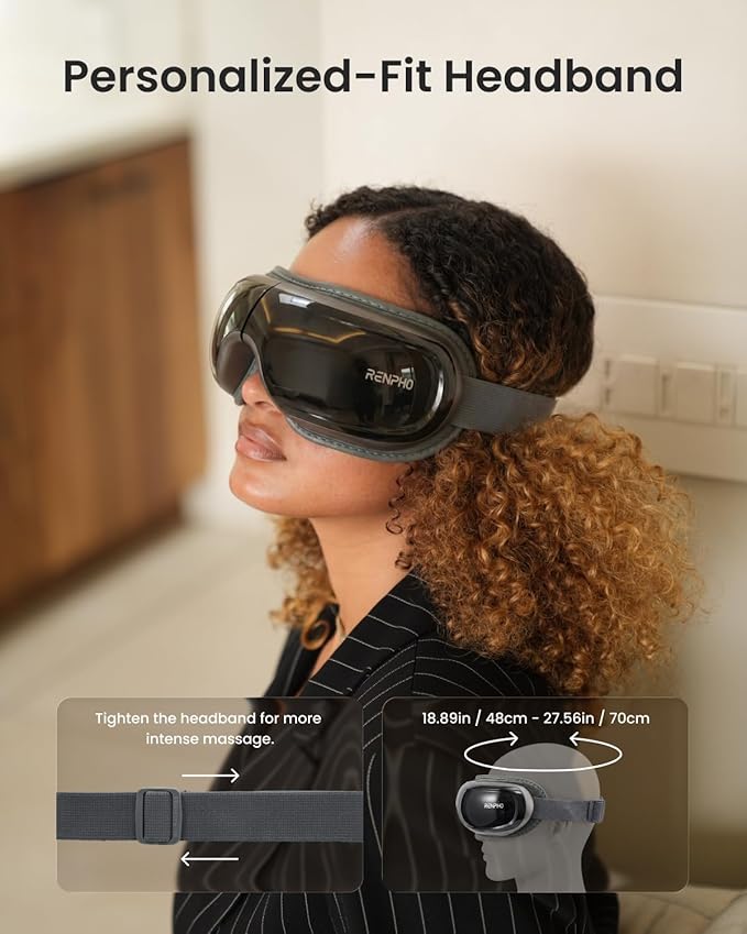 RENPHO Eyeris 3 Eye Massager with Heat and Cooling Voice Control FSA Eligible HSA Mothers Day Birthday Gifts for Women Men Him Her Migraine Relief Eye Mask for Migraines Eye Care Reduce Dry Eyes