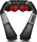 Shiatsu Neck and Back Massager with Heat Electric Deep Tissue 4D Kneading Massage Pillow for Shoulder Leg Body Muscle Pain Relief - Best Gifts for Women Men Mom Dad (Black Grey)