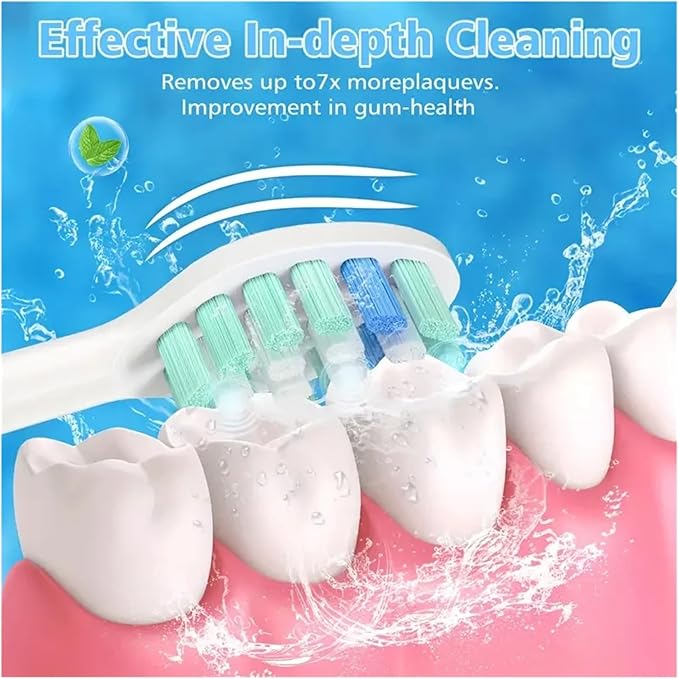 4/8/12/16Pcs Replacement Toothbrush Heads Compatible for with Philips Electric Brush Head 4100 6500 6100 7500 5300 1100(12pcs Green)
