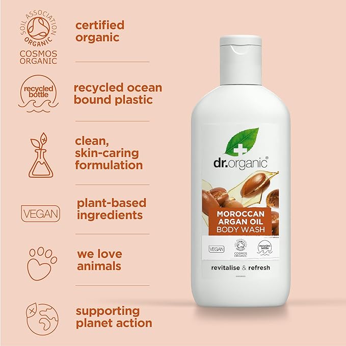 dr.organic argan body wash bagno doccia detergente corpo 250 ml by Dr. Organic