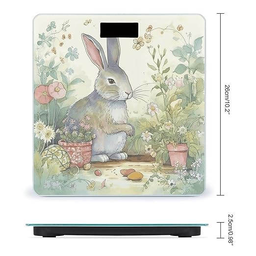 Garden Bunny Scale for Body Weight Digital Bathroom Scale Toughened Glass High Precision Scales for Body Weight with Large LCD Backlight Display Weight Scales