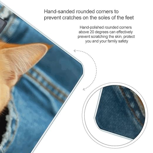 Orange Cat Sticking Out Tongue Scale for Body Weight Accurate Digital Bathroom Scale Toughened Glass High Precision Scales Smart Weight Scales with Large LCD Backlight Display Weighing Machine