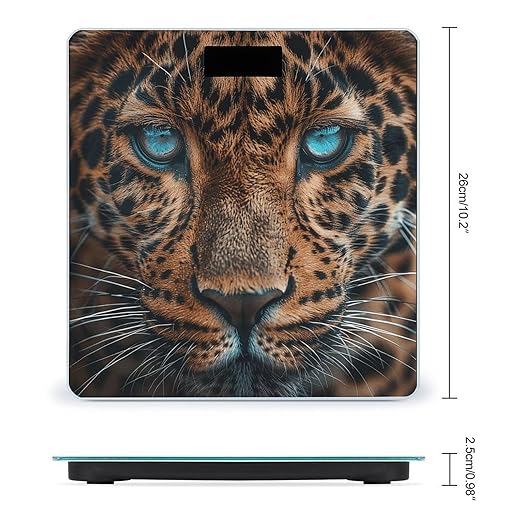 Leopard Face Scale for Body Weight Accurate Digital Bathroom Scale Toughened Glass High Precision Scales Smart Weight Scales with Large LCD Backlight Display Weighing Machine