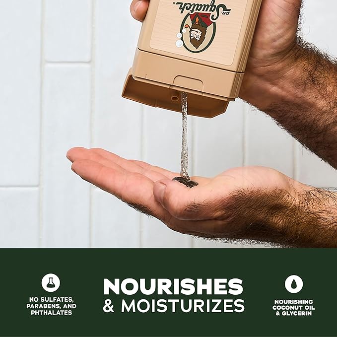 Dr. Squatch Natural Men's Body Wash Shower Gel - Cleansing Nourishing Long Lasting Scent Moisturizing Body Wash for Men - Pine Tar + Coconut Castaway (14 oz 2-Pack)