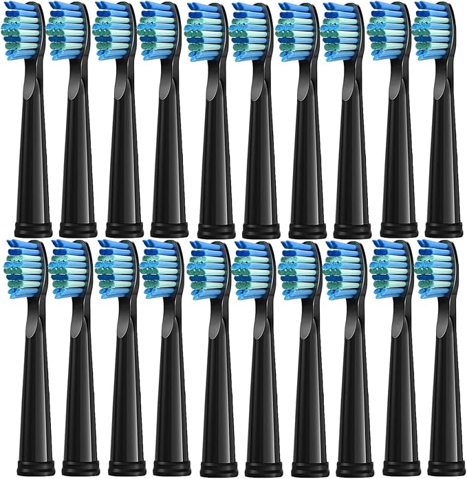 5/10 Pack Replacement Brush HeadsCompatible for SG910/507/958 Electric Toothbrush Soft Bristles Vacuum Sealed(Black-20pcs)