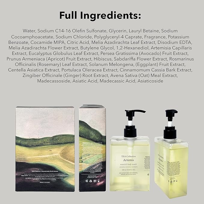 Artemis Nourish Body Wash l Artemisia Rosemary Eucalyptus l 9.46 Fl Oz l Product of Korea