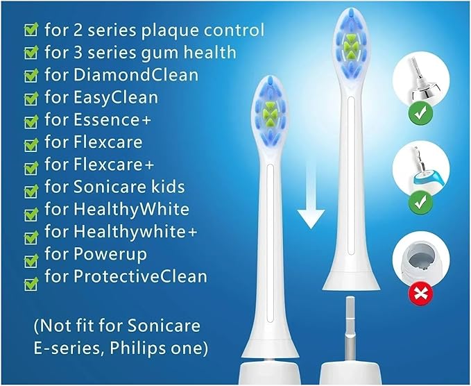 Replacement Toothbrush Heads Compatible for C2 C1 G2 W Plaque Control Electric Brush Head(White-12pcs)