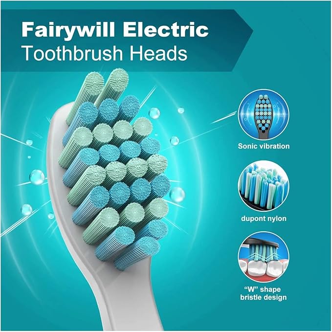 Compatible for Fairywill Interdental Brushs Heads Electric Toothbrush Replacement Sonic for FW-507 FW-508 FW-917 FW-959(FW-05 Hard)